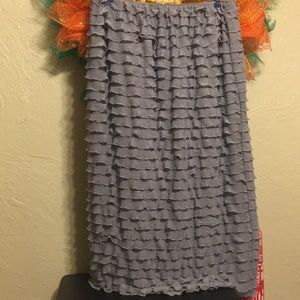 Grey mini ruffle skirt